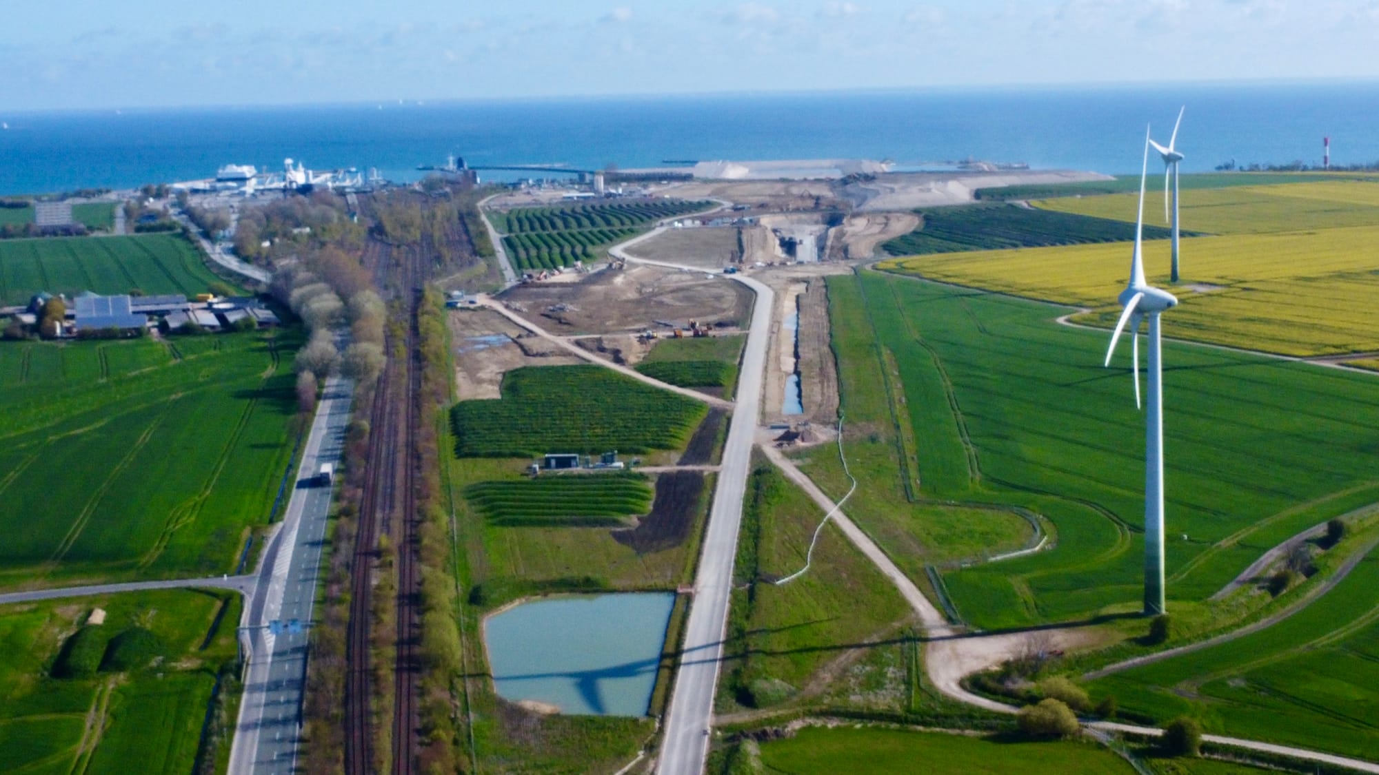 Drone pic of the Puttgarden construction site in 2023