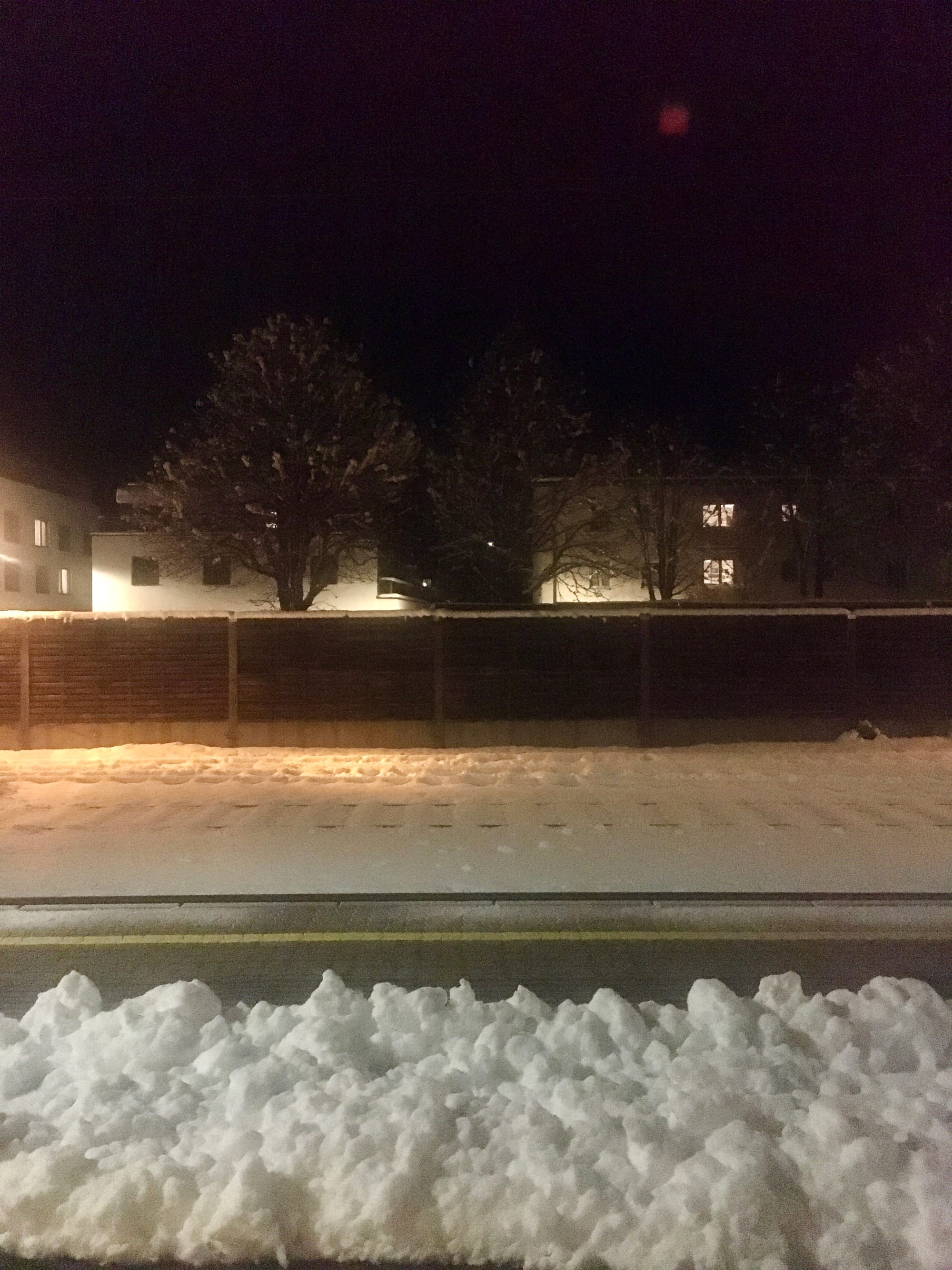 Snow on the platform of a railway station