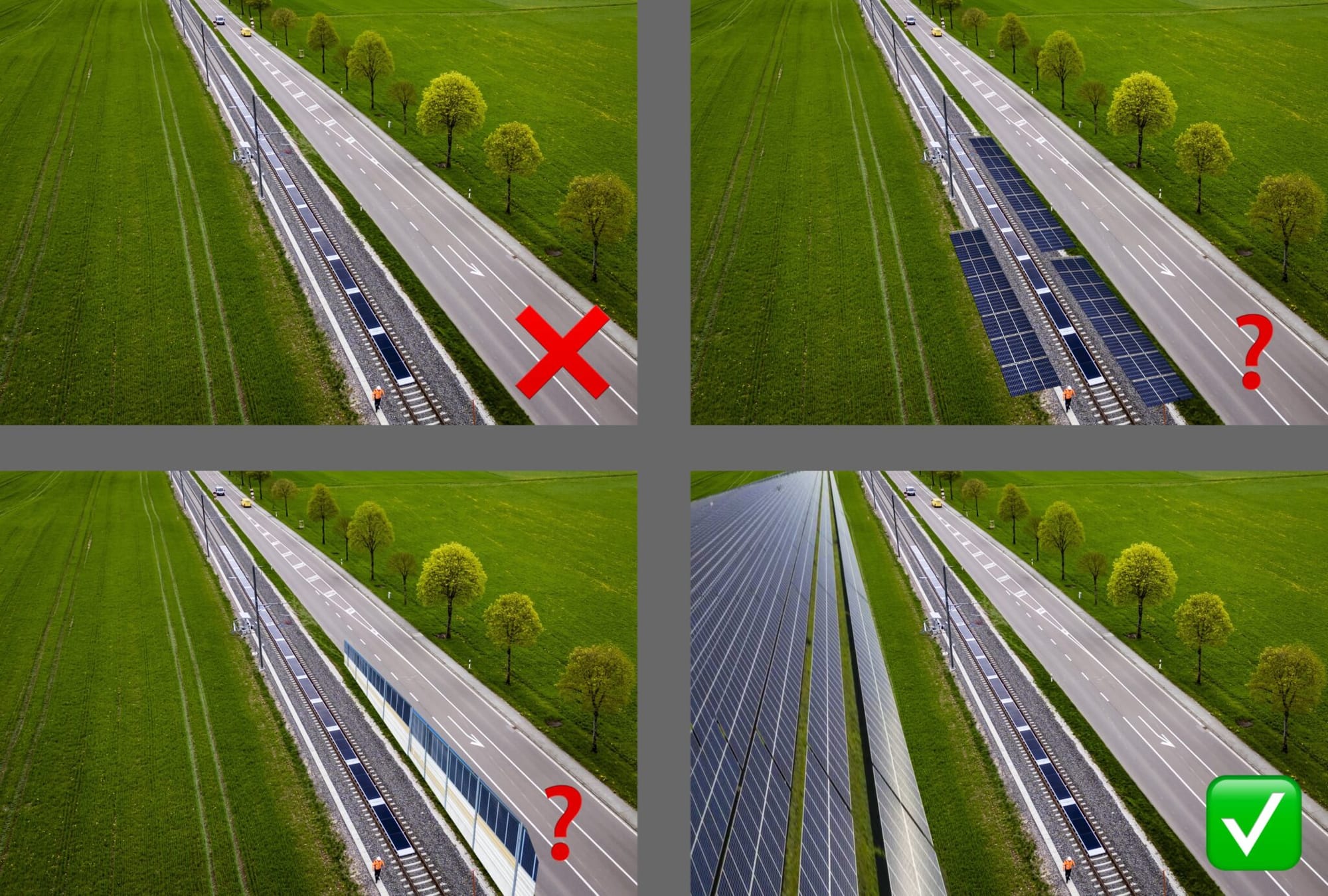 Solar panels between the tracks on an active railway line: a dreadful idea