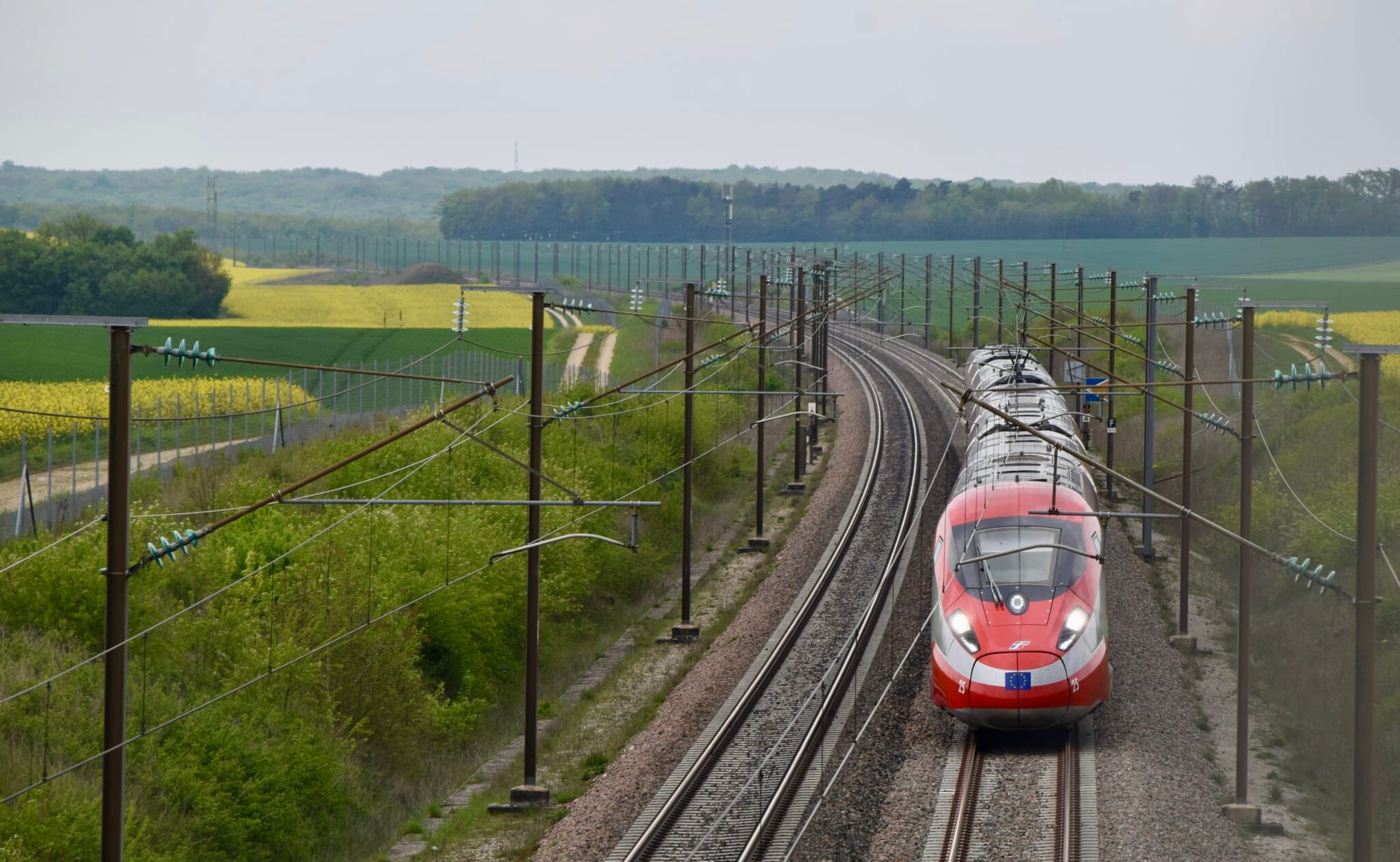 Trenitalia Frecciarossa 1000 train on LGV Sud Est