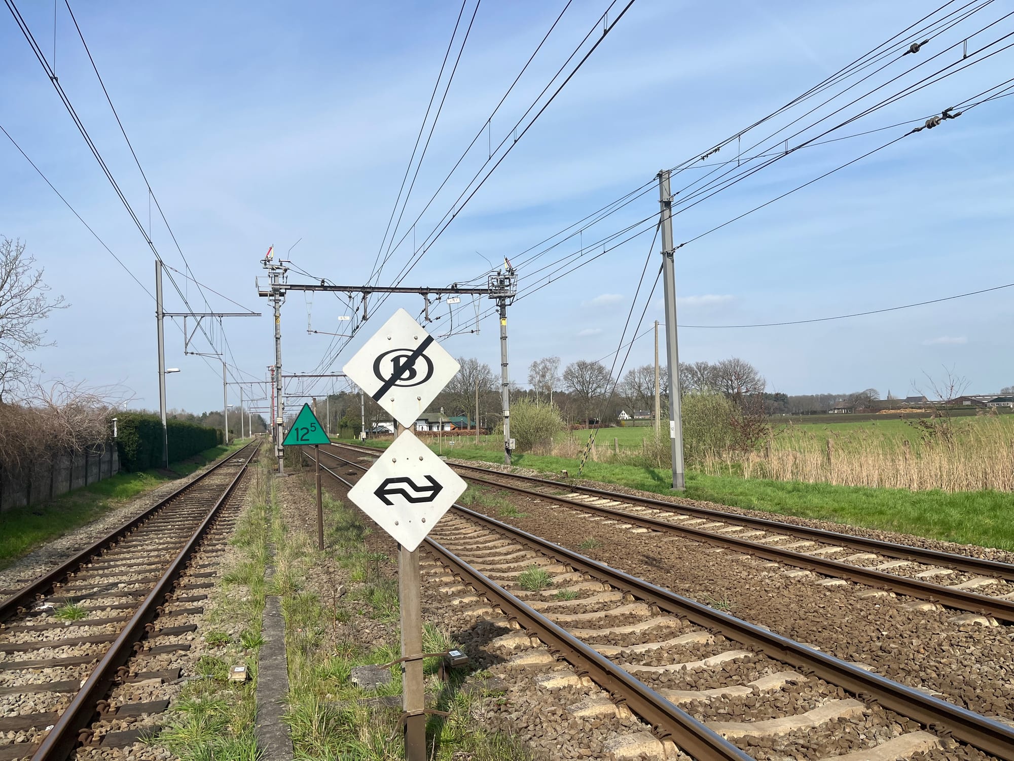 Netherlands - Belgium border line at Essen, between Antwerpen and Rosendaal