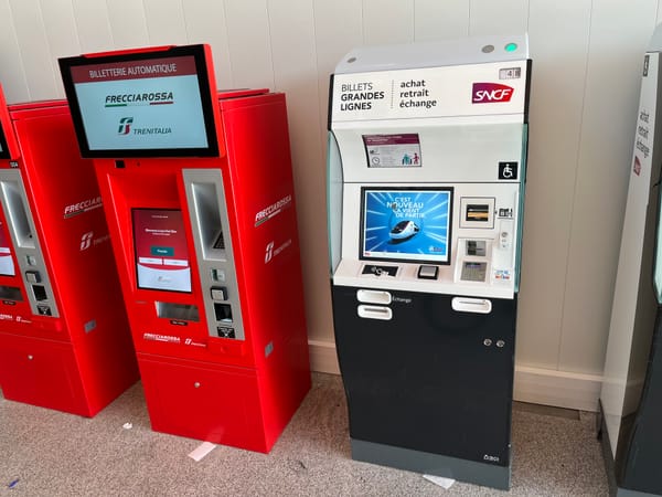 Trenitalia and SNCF ticket machines
