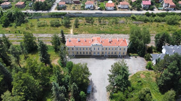 Drone picture of Gyushevo station, Bulgaria