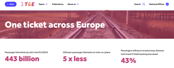 Transport & Environment tries to come up with a position on rail ticketing, but it's very imprecise